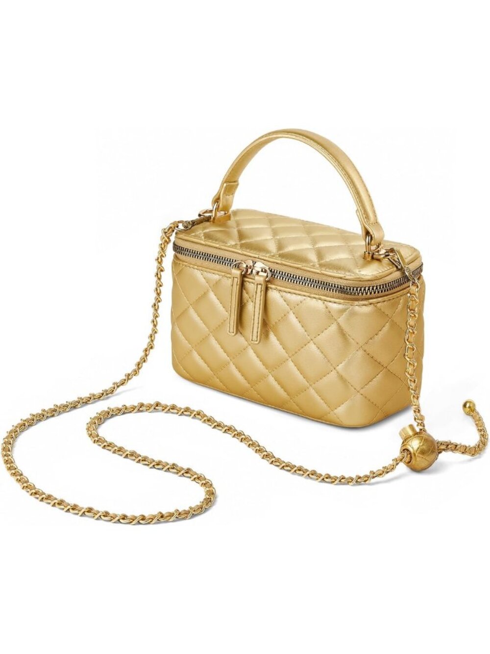 Chic Small Quilted Crossbody Purse with Top Handle - Stylish Women's Handbag